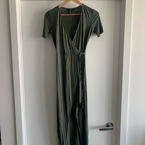 Forever 21 Wrap Dress in Olive Green